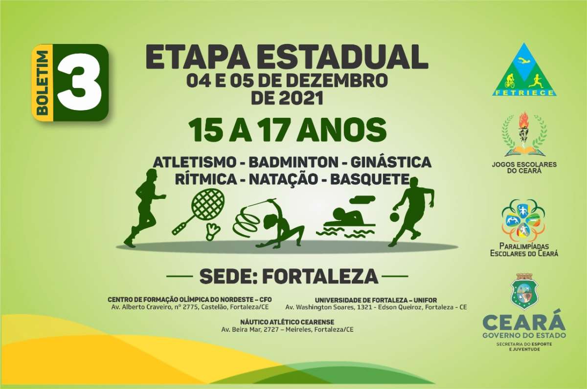 Sejuv divulga Boletim Nº 03 da etapa Estadual dos Jogos Escolares do