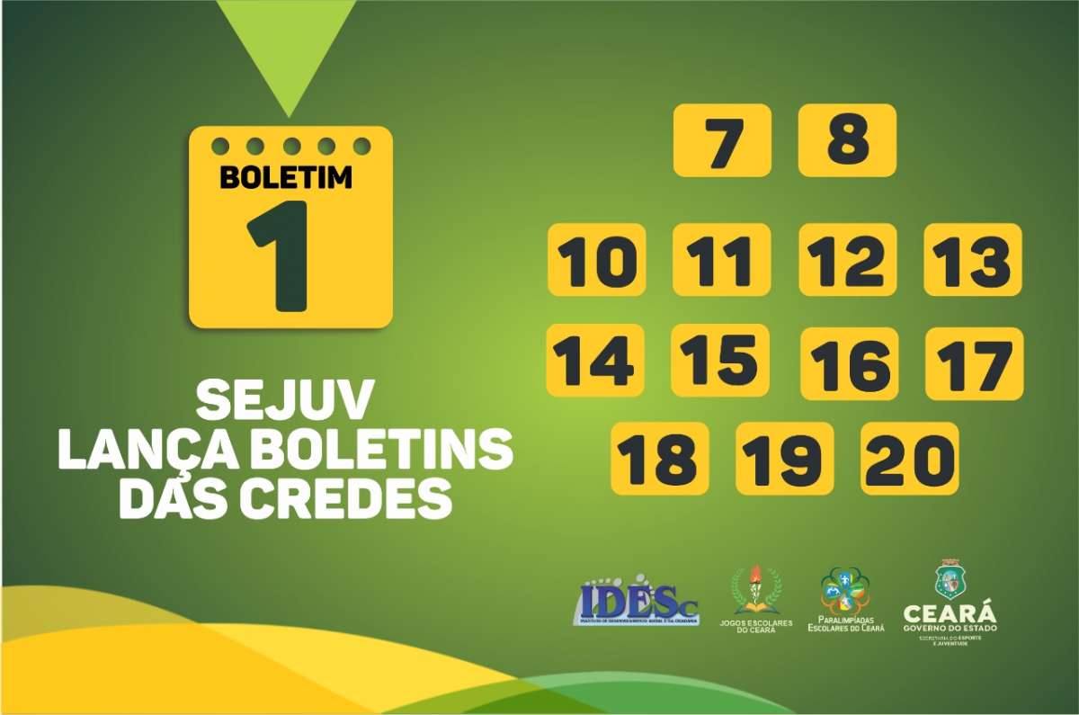 Sejuv divulga o Boletim Nº 1 da fase Regional CREDEs 7 8 10 a 20 das